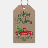 Fun Calligraphy  Truck Kraft Kerstmis Cadeaulabel (Voorkant)