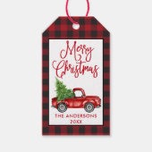 Fun Calligraphy  Truck Santa Pset Cadeaulabel (Voorkant)