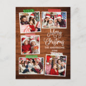 Fun Calligraphy Wood Merry Kerstmis tape Briefkaart (Voorkant)