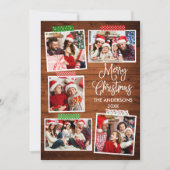 Fun Calligraphy Wood Merry Kerstmis tape Feestdagenkaart (Voorkant)