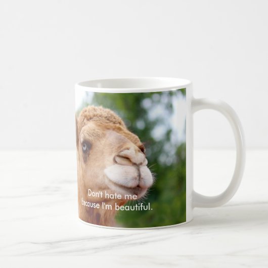 Fun Camel Mok: Haat me niet omdat ik mooi ben Koffiemok (Rechts)