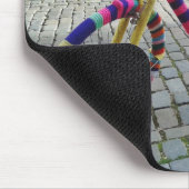 Fun Camp Bike Bicycle Gebreide regenboogkleuren Muismat (Hoek)