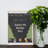 Fun Camp Out Birthday Party Sign Poster
