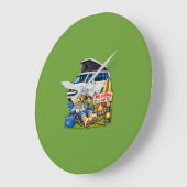 Fun Camper Bus ''Ruw Leven''Wandklok Grote Klok (Hoek)