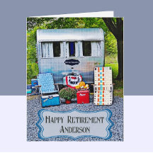 Fun Camper Trailer Happy Retirement Card