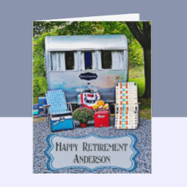Fun  Camper Trailer Happy Retirement Card Bedankkaart