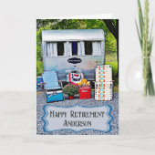 Fun  Camper Trailer Happy Retirement Card Kaart (Voorkant)