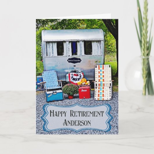 Fun  Camper Trailer Happy Retirement Card Kaart (Voorkant)