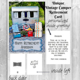 Fun Camper Trailer Happy Retirement Card Kaart
