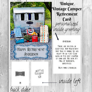 Fun  Camper Trailer Happy Retirement Card Kaart
