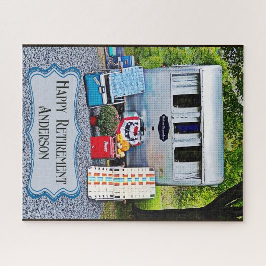 Fun  Camper Trailer Happy Retirement Legpuzzel (Horizontaal)