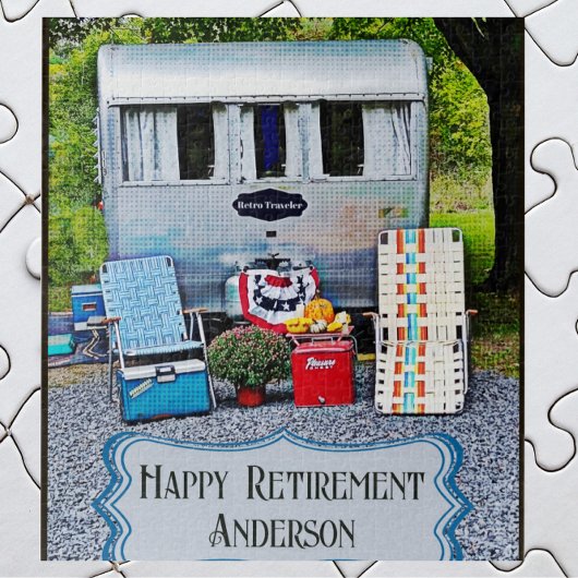 Fun  Camper Trailer Happy Retirement Legpuzzel