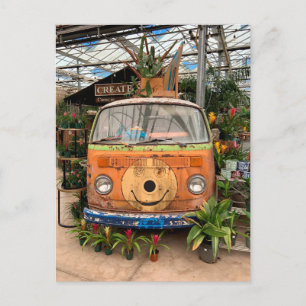 Fun  Camper Van Reused as a Floral Display  Briefkaart