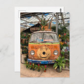 Fun Camper Van Reused as a Floral Display Briefkaart (Voorkant / Achterkant)