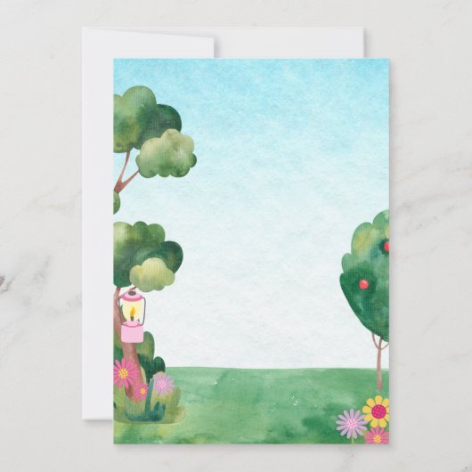 Fun Campfire and Toadstool Girls Birthday Kaart (Achterkant)