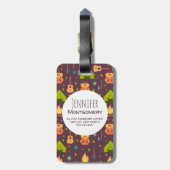 Fun Camping Natuur ThreadPattern Bagagelabel (Achterkant verticaal)