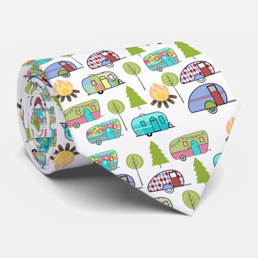 Fun Camping-Stropdassen Stropdas (Opgerold)