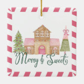 Fun Candy Cane Holiday Family Foto Keramisch Ornament (Achterkant)