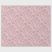Fun Candy Cane Pattern Pink Cadeaupapier (Vlak)