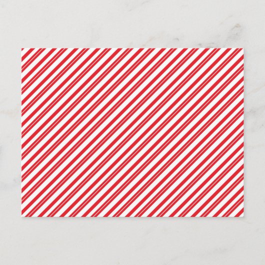 Fun Candy Cane Red en White Pattern Stripes Briefkaart (Voorkant)