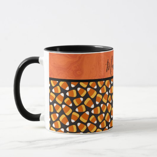 Fun Candy Corn Pattern - Gepersonaliseerd Mok (Links)