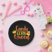 Fun Candy Corn Queen Halloween, Party Papieren Bordje (Feest)