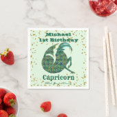 Fun Capricorn First Birthday & Gold Confetti Servet (Insitu)