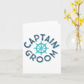 Fun Captain Groom Nautical Wedding Matching Bride Kaart (Gele Bloem)