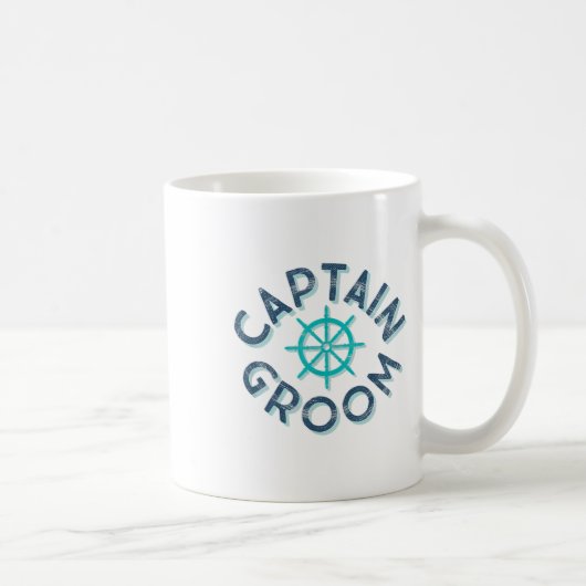 Fun Captain Groom Nautical Wedding Matching Bride Koffiemok (Rechts)