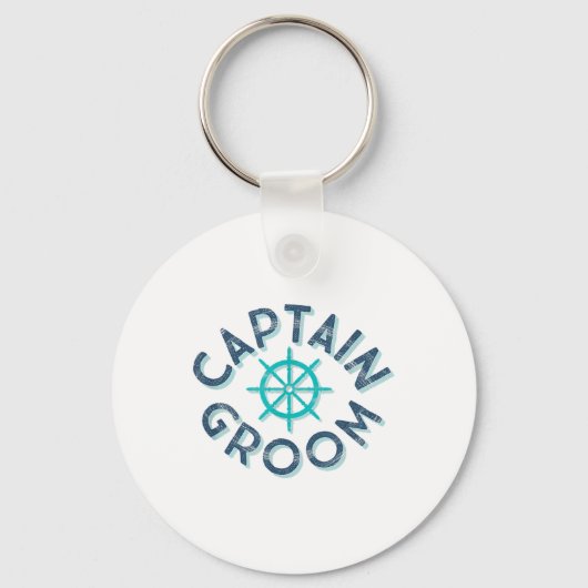 Fun Captain Groom Nautical Wedding Matching Bride Sleutelhanger (Voorkant)