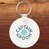 Fun Captain Groom Nautical Wedding Matching Bride Sleutelhanger (Voorkant)