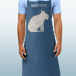 Fun Capybara gepersonaliseerd Schort<br><div class="desc">Een leuk waterverf capybara op een blauwgroen groene achtergrond voor diervriendelijke en wilde dieren. Originele kunst van Nic Squirrell. Verander of verwijder de naam om te personaliseren.</div>