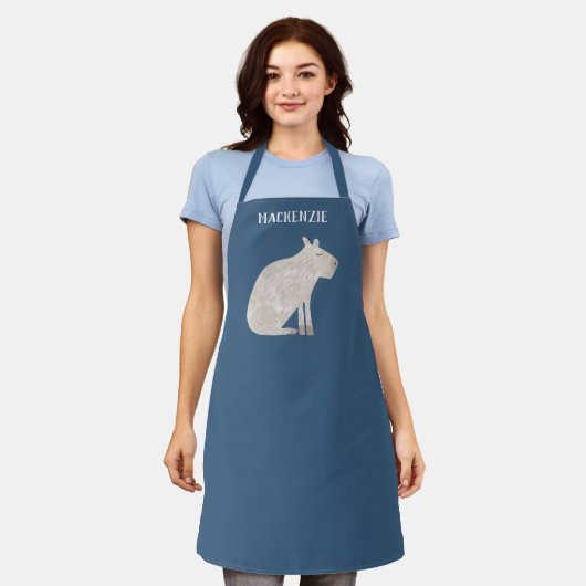 Fun Capybara gepersonaliseerd Schort (Gedragen)