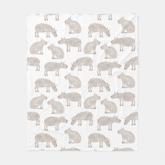 Fun Capybara Pattern Fleece Deken (Voorkant)