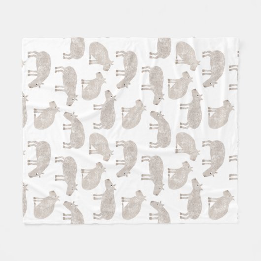 Fun Capybara Pattern Fleece Deken (Voorkant (Horizontaal))