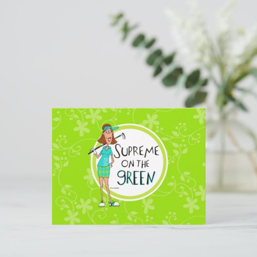 Fun card voor de dame golfer in je leven uitnodiging briefkaart (Staand voorkant)