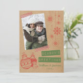 Fun Cardboard Snoep Tape Holiday Flat Card Feestdagenkaart (Staand voorkant)