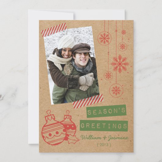 Fun Cardboard Snoep Tape Holiday Flat Card Feestdagenkaart (Voorkant)