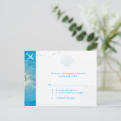 Fun Caribbean Blue Summer Weddenschap RSVP Uitnodiging Briefkaart (Staand voorkant)