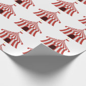 Fun  carnaval Circus Red White Tent Cadeaupapier (Hoek)