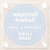 Fun Carpenter & Joiner Wall Plaque Style Glazen Onderzetter (Achterkant)