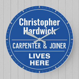 Fun Carpenter & Joiner Wall Plaque Style Grote Klok