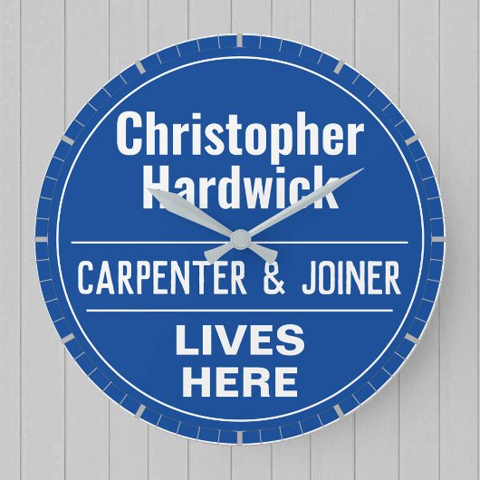 Fun Carpenter & Joiner Wall Plaque Style Grote Klok
