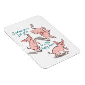 Fun cartoon-achtige biggetjes, blij dansmagneet magneet (Rechterzijde)