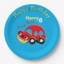 Fun Cartoon Car Thema Birthday