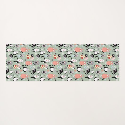 Fun Cartoon Cats Yoga Mat (Achterkant (horizontaal))