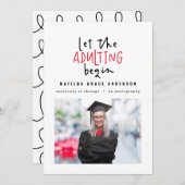 Fun cartoon die de foto van het afstuderen aanpast aankondiging (Voorkant / Achterkant)