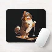 Fun Cartoon Dog Enjoying Skiing  Muismat (Met muis)