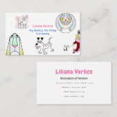 Fun Cartoon Dog Walker Pet Sitter Visitekaartje (Voorkant / Achterkant)