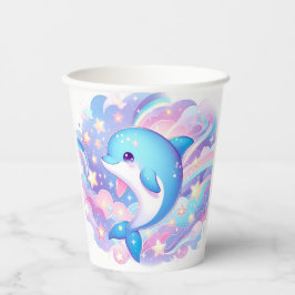 Fun Cartoon Dolfijn Baby shower Papieren Bekers